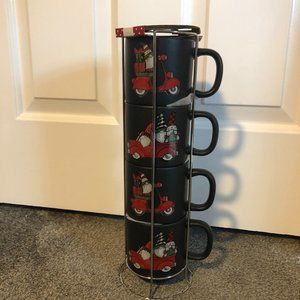 Peppermint & Pine 4pc Holiday mug set